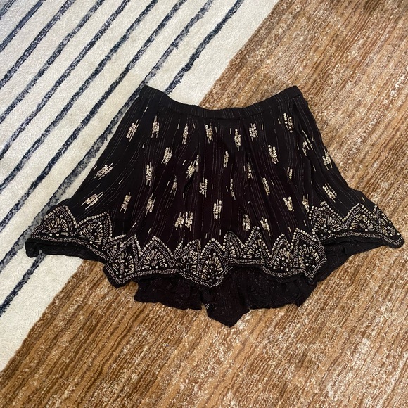 New Free People✨Shine For You Sequin Mini Skirt - Black - Picture 4 of 7